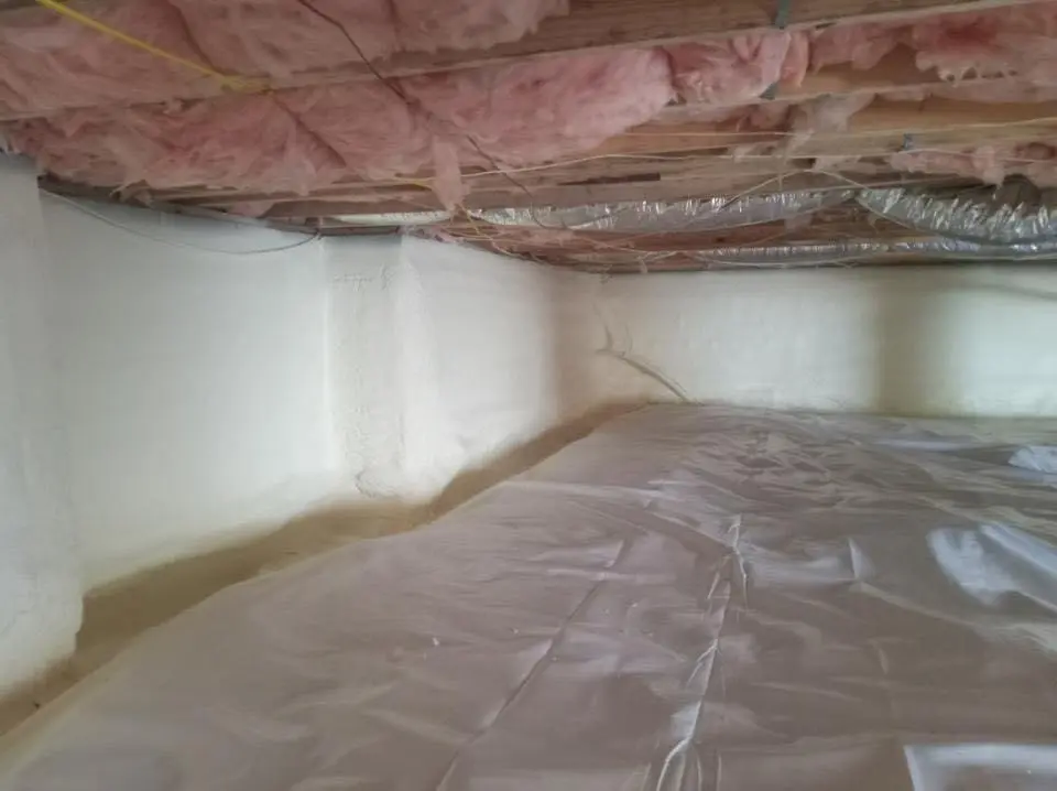 Crawl space encapsulation with closed-cell spray foam for Metal Roof Coating in San Gabriel
